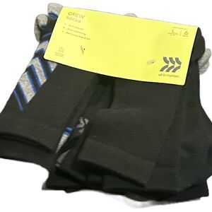 All in Motion Black and Blue Crew Socks